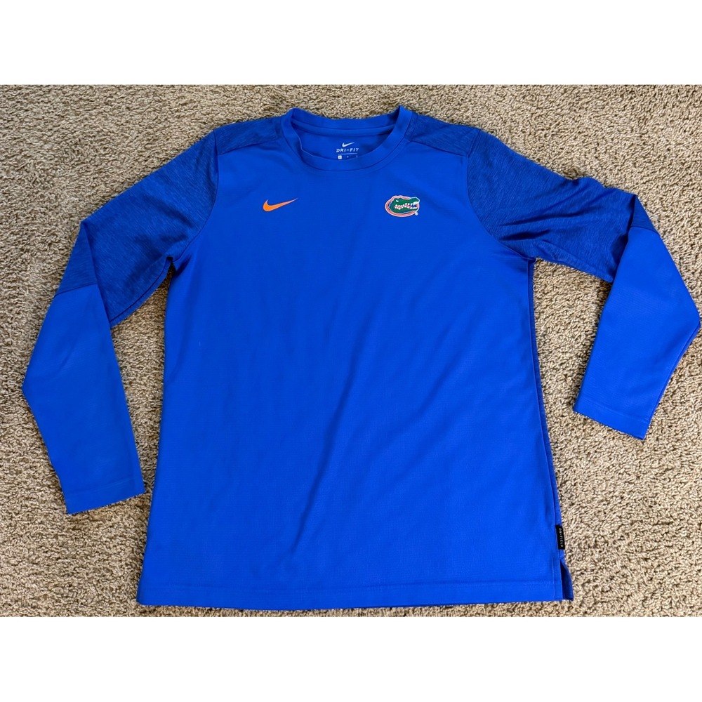 Nike Florida Gators Dri-FIT Long Sleeve Training Shirt Mens Large Royal Blue